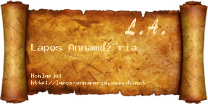 Lapos Annamária névjegykártya